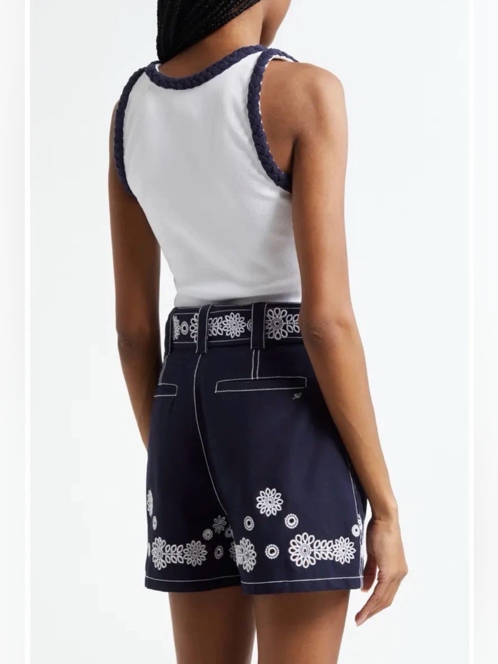 CINQ A SEPT Navy/White Mazie Eyelet Aldi Shorts Sz 4 Sm NWT $345 Boho Chic - Picture 13 of 13